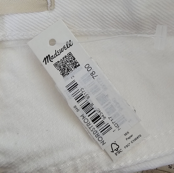 Madewell NWT White Relaxed Denim Jean Shorts - Picture 9 of 13